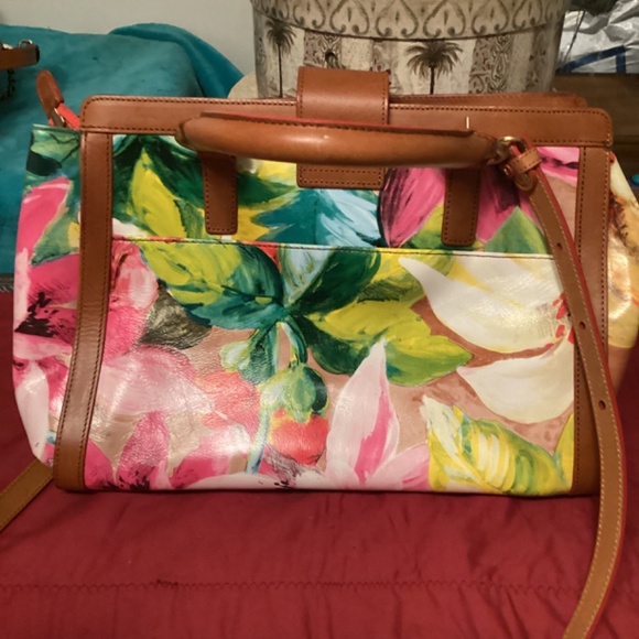 BRAHMIN ANNABEL ROSE FLORAL SATCHEL - Picture 6 of 16